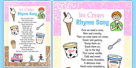 ice cream rhymes